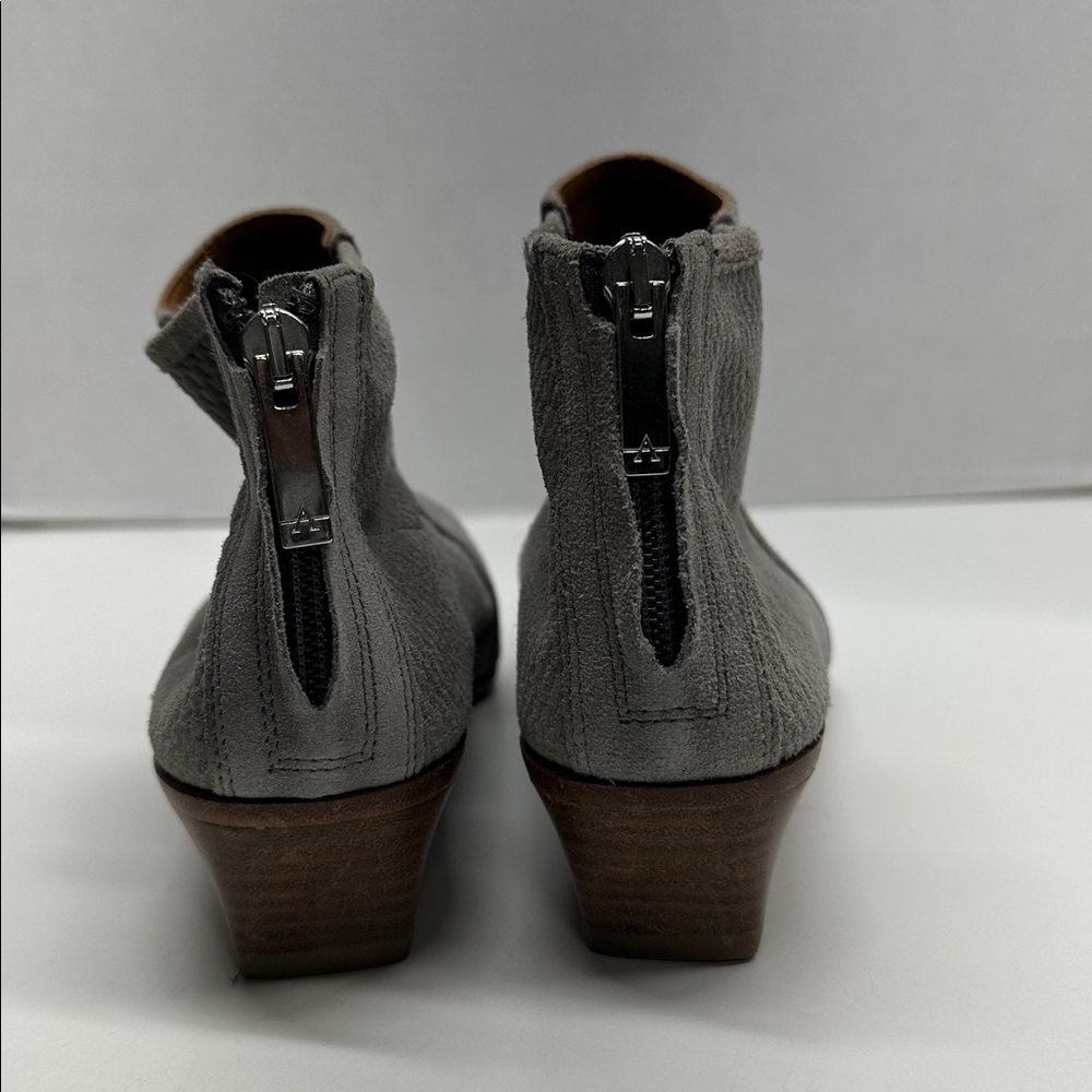 Aquatalia Fianna Boots Perforated Suede Heeled Ankle Booties Boot Gray Size 8.5 — image 3 of 7